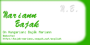 mariann bajak business card